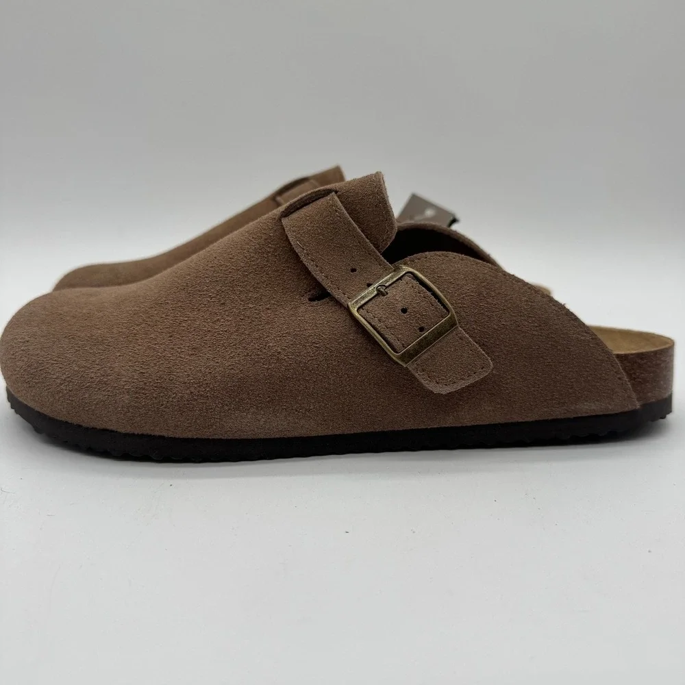 Khombu Damian Men's Taupe Suede Mule Clogs Slip On Shoes Size 9 New